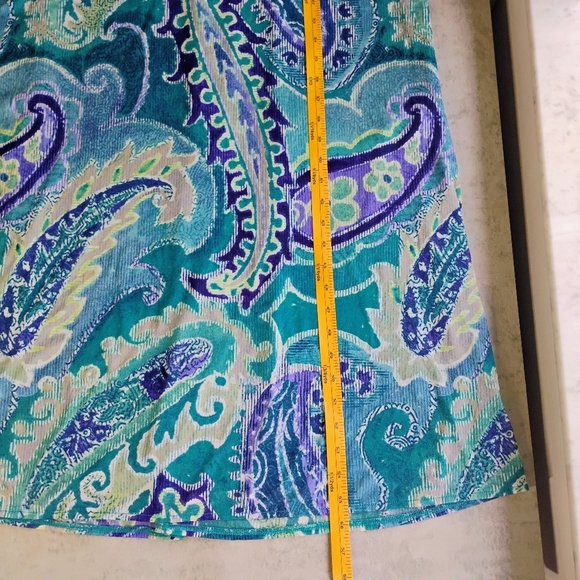 Chico's Sleeveless Halter Ocean Paisley Bib Maxi Dress Womens 3 XL Coastal Boho - Picture 10 of 14